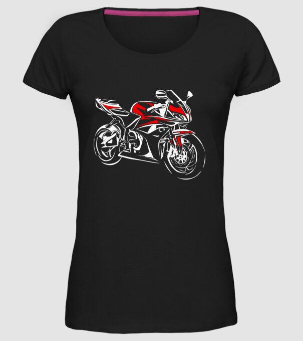 CBR600rr model negru pe tricou