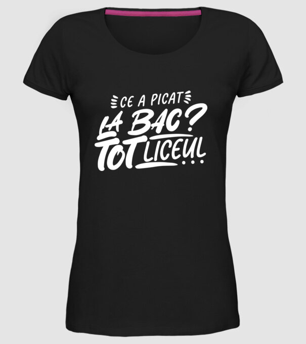 Ce a picat la bac model negru pe tricou
