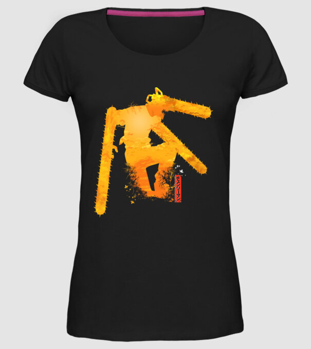 Chainsaw man Denji model negru pe tricou