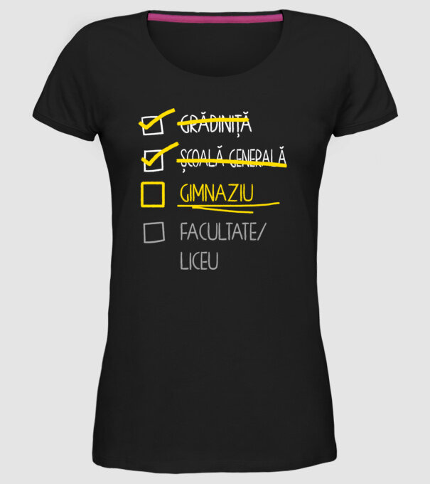 Cheklist educație - Școala primară negru model negru pe tricou