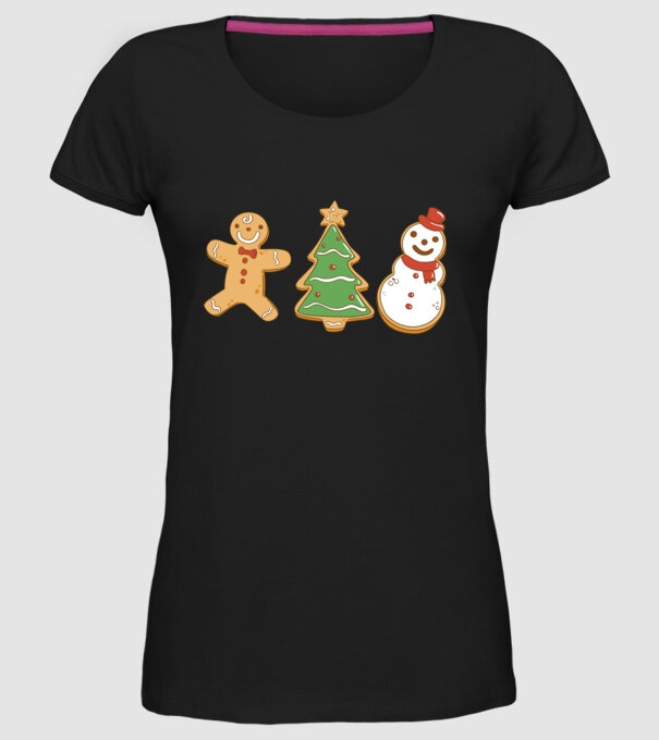 christmas cookies model negru pe tricou