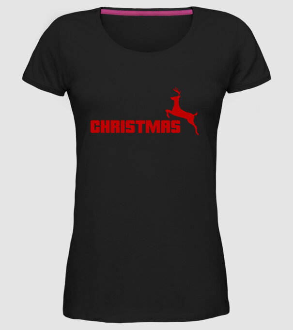 Christmas logo model negru pe tricou