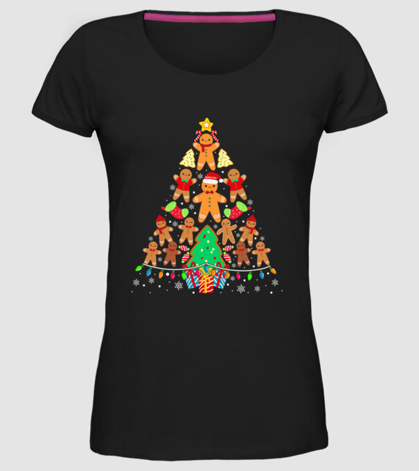 Cookie christmas tree model negru pe tricou