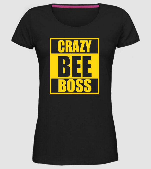 Crazy bee boss model negru pe tricou