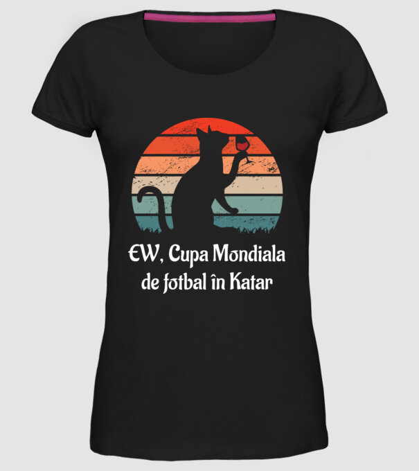 Cupa Mondiala de fotbal în Katar model negru pe tricou