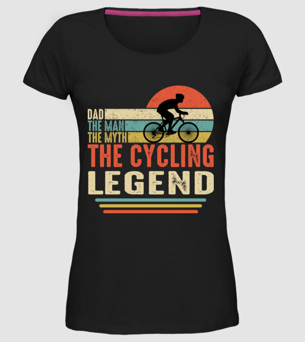 Dad the man, the myth, the cycling legend model negru pe tricou