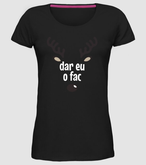 Dar eu o fac crăciun chiar căprioară Negru model negru pe tricou