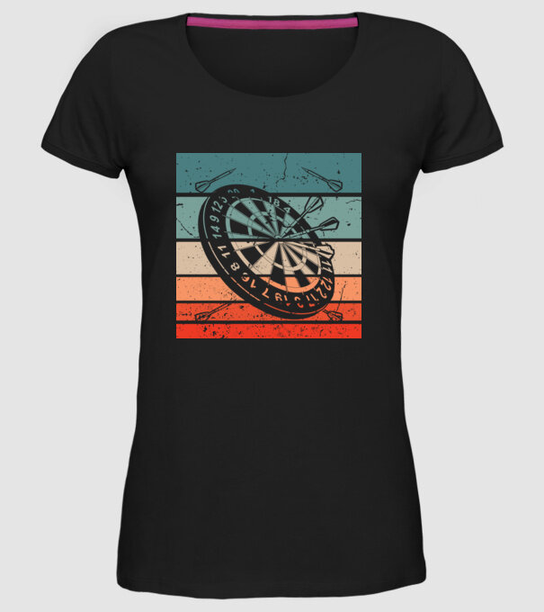 Darts vintage model negru pe tricou
