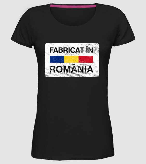 Fabricat în România model negru pe tricou