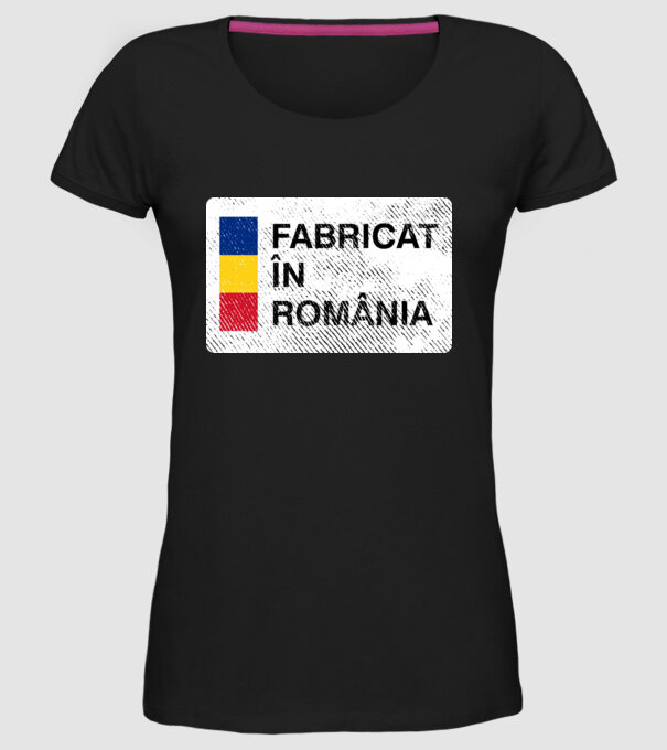 Fabricat în România model negru pe tricou