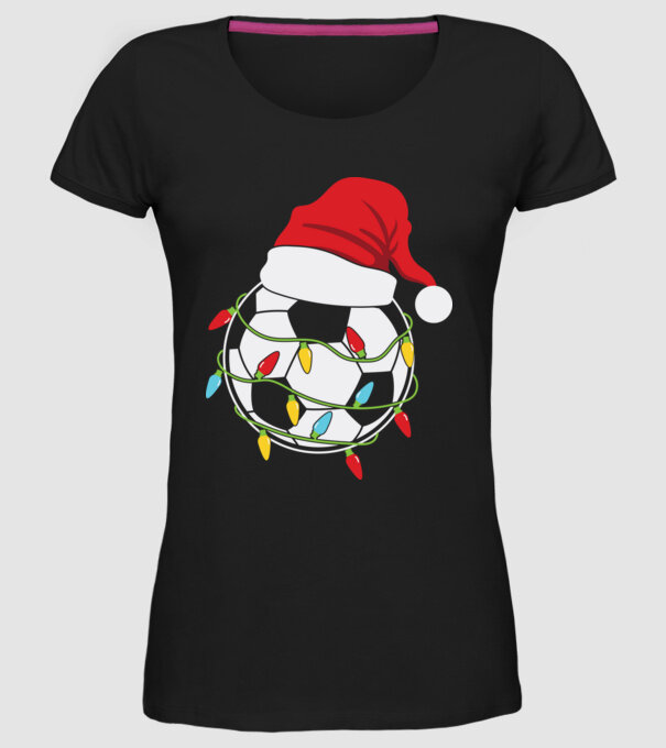 Football christmas model negru pe tricou