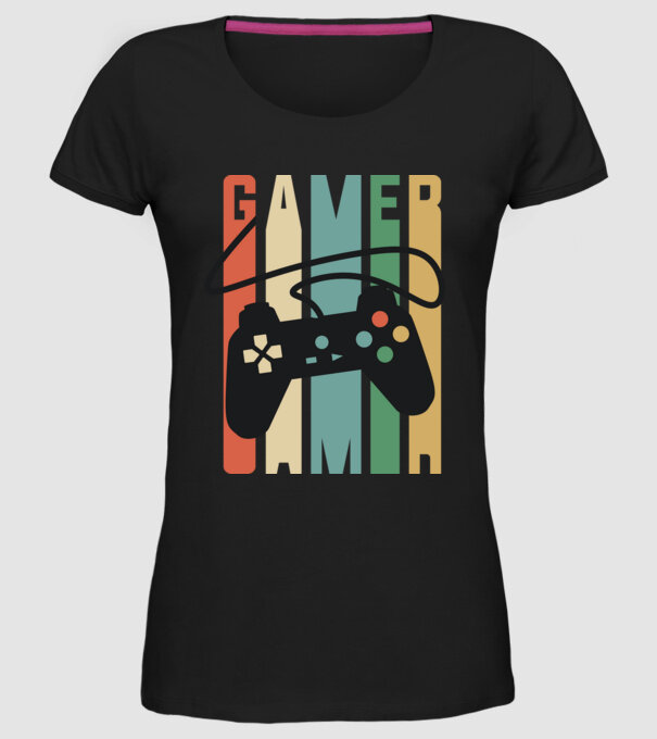 Gamer Controller model negru pe tricou