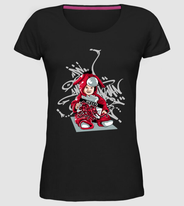 Graffiti model negru pe tricou