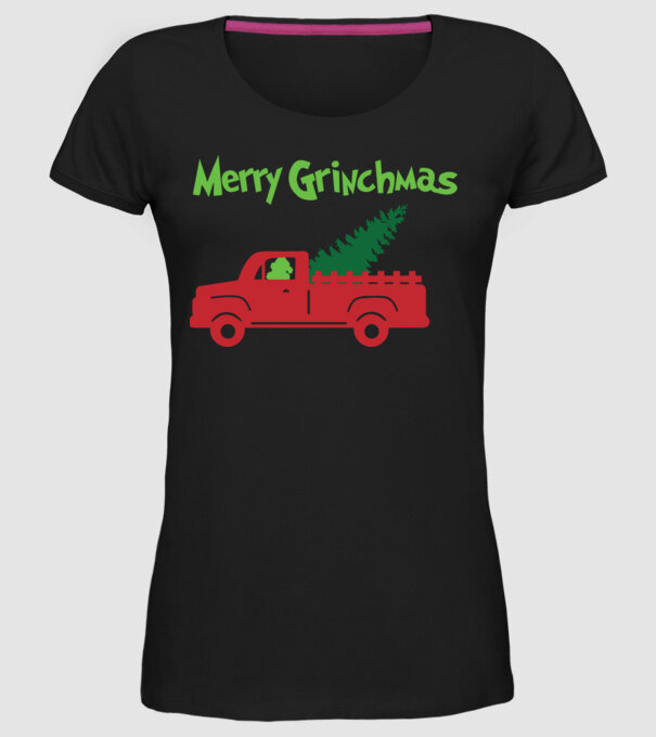 Grinchmas truck model negru pe tricou