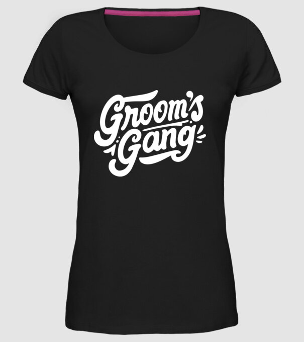 Grooms Gang model negru pe tricou