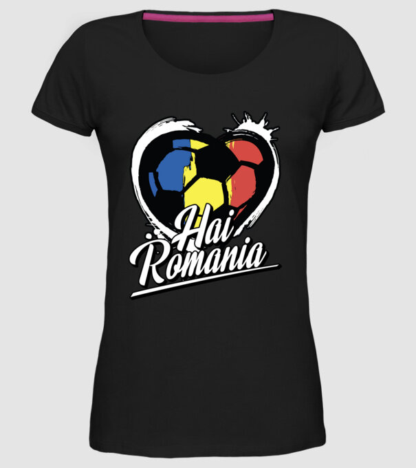 Hai romania heart model negru pe tricou