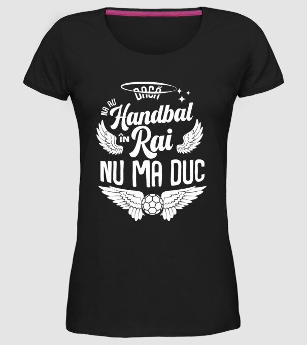 Handbal în Rai model negru pe tricou