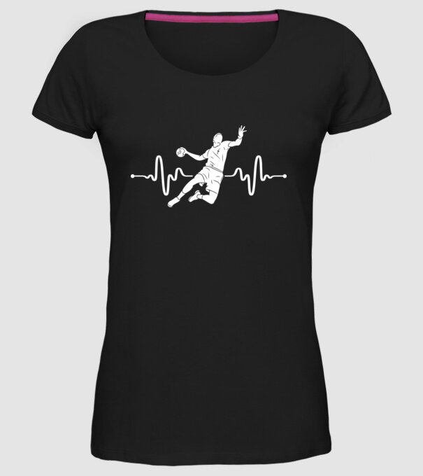 handball heartbeat model negru pe tricou