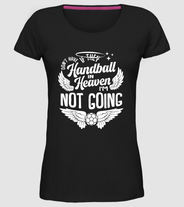 Handball in Heaven model negru pe tricou