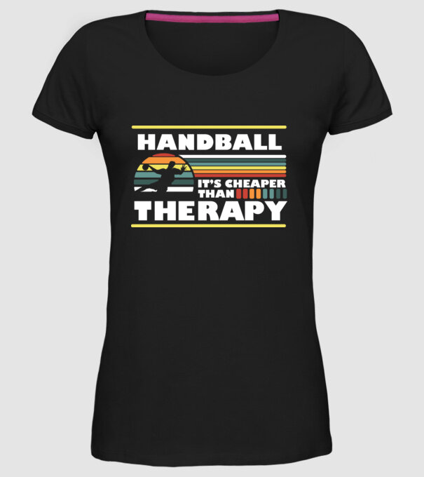 Handball therapy model negru pe tricou
