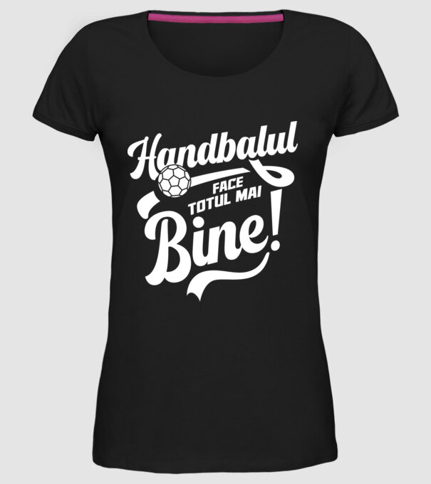 Handbalul face totul mai bine model negru pe tricou