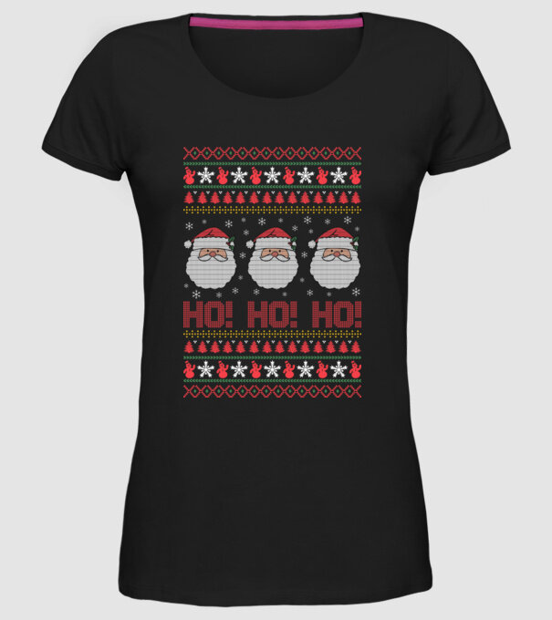 Ho-Ho-Ho model negru pe tricou