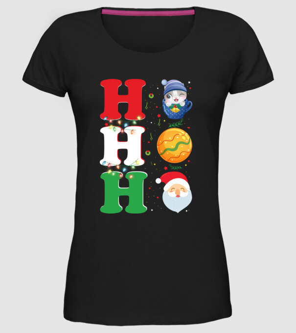 Ho-ho-ho christmas model negru pe tricou