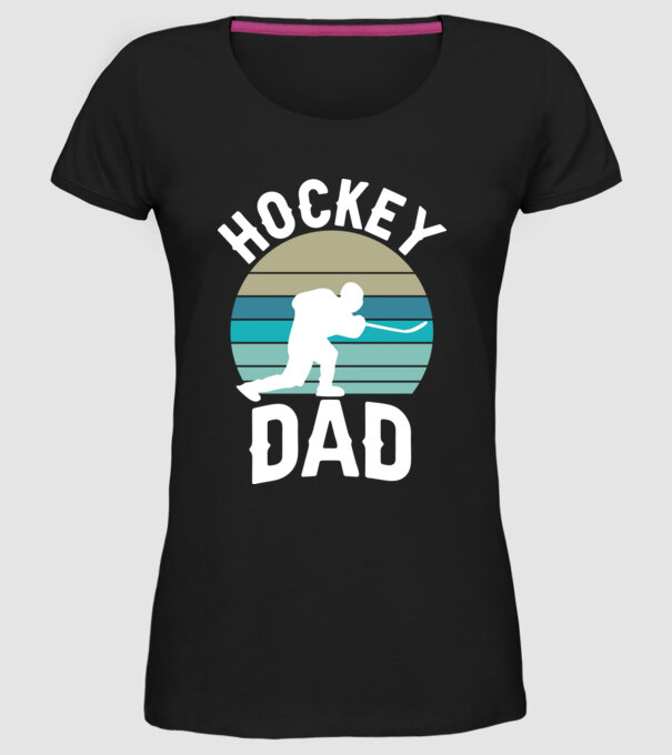 Hockey dad model negru pe tricou
