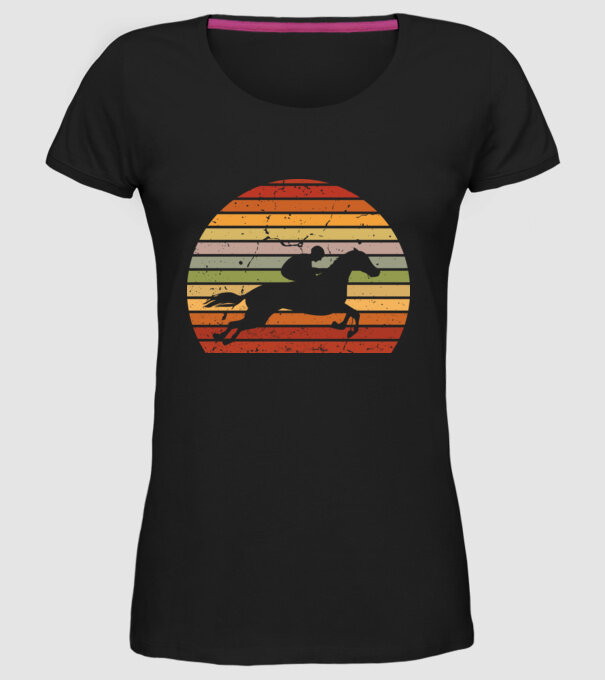 horse race model negru pe tricou