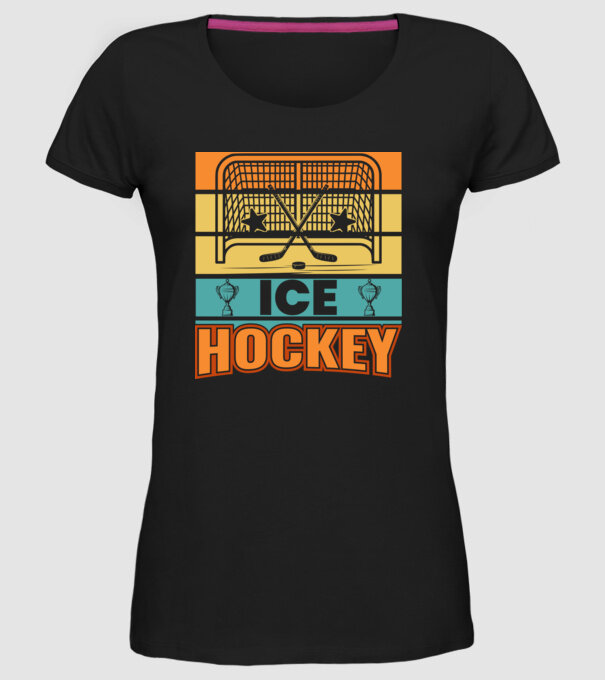 Ice Hockey model negru pe tricou