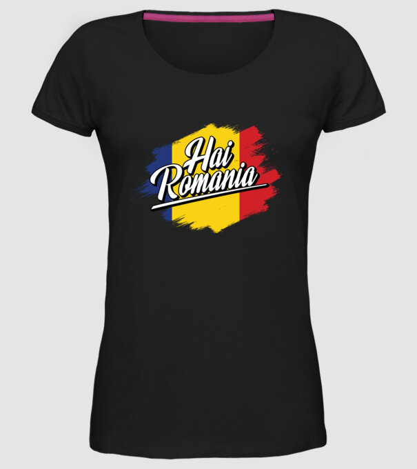 Inscripție cu steag model negru pe tricou