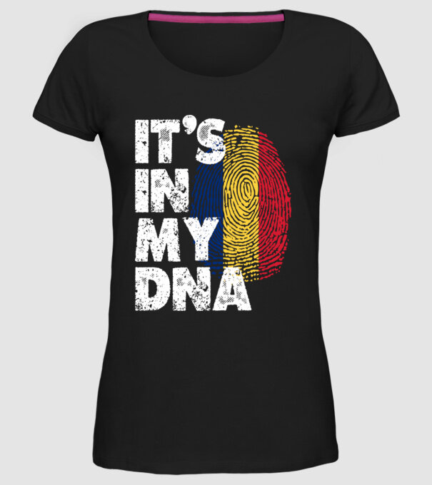 its in my dna model negru pe tricou