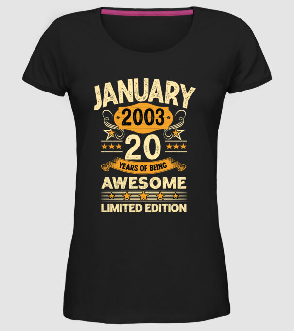 January 2003 20 years of being limited edition model negru pe tricou