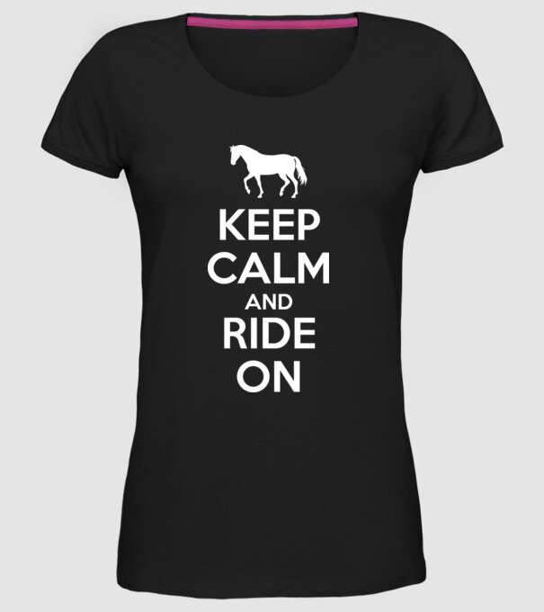 keep calm model negru pe tricou