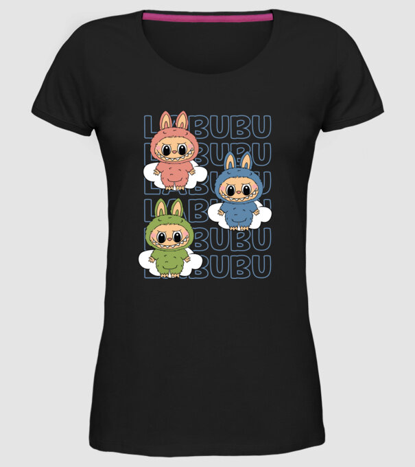 LABUBU model negru pe tricou