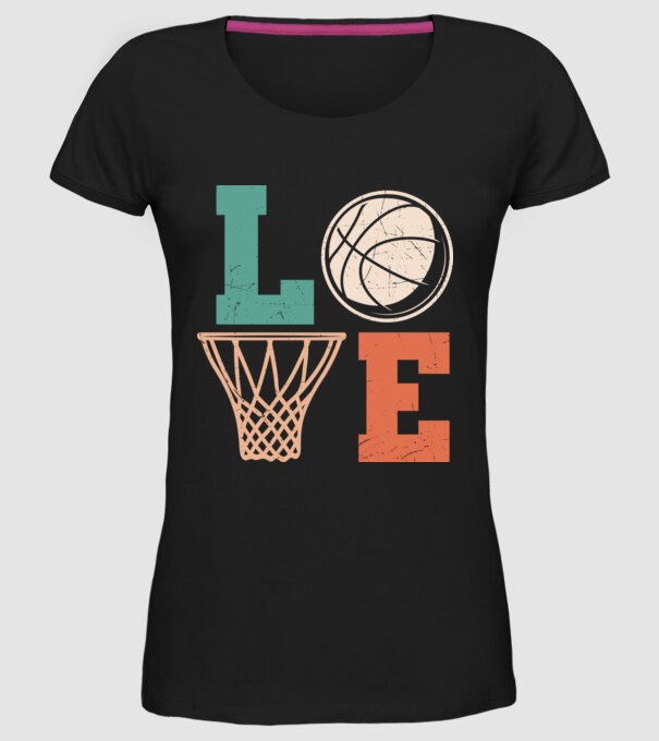 LOVE basketball model negru pe tricou