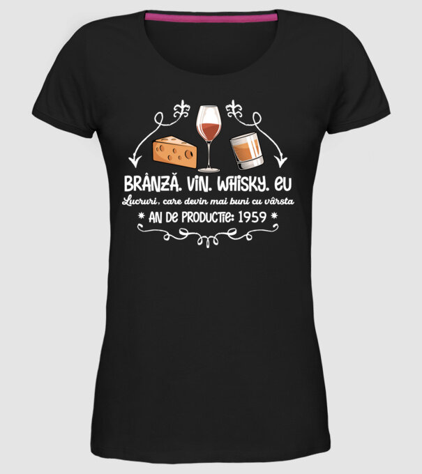 Lucruri, care devin mai buni cu vârsta 1959 65 de ani model negru pe tricou