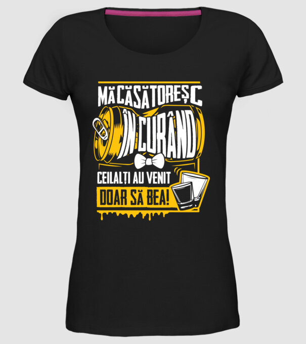 Mă căsătoresc în curând model negru pe tricou