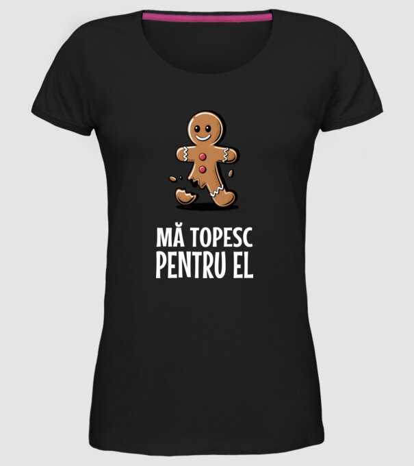 Mă topesc pentru el Negru model negru pe tricou