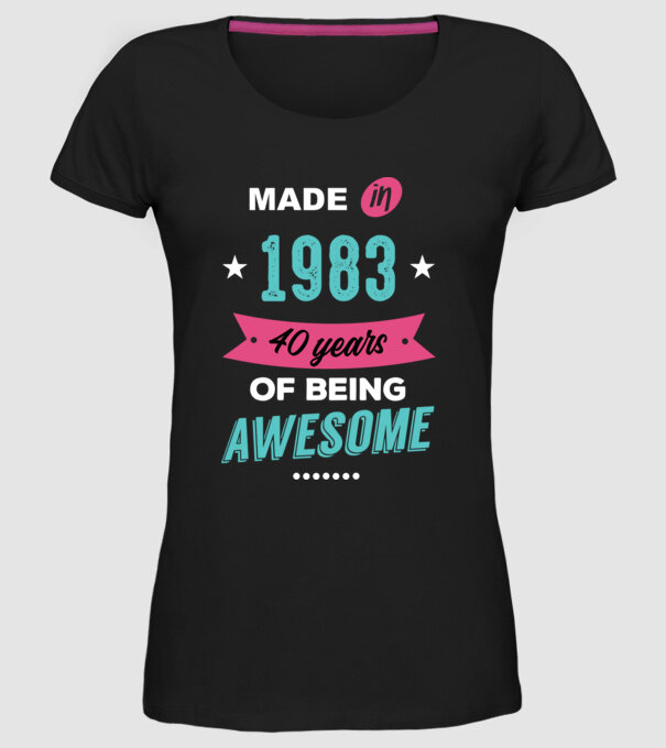 MADE IN 1983 model negru pe tricou