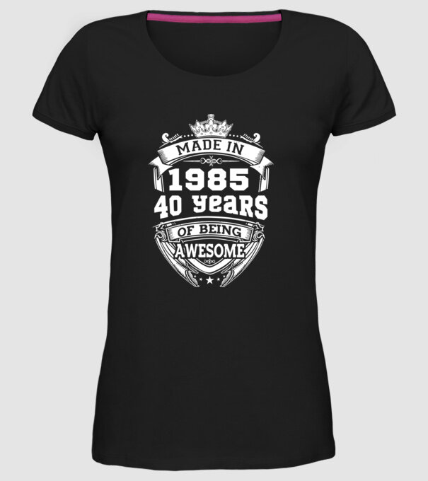 Made in awesome 1985 model negru pe tricou