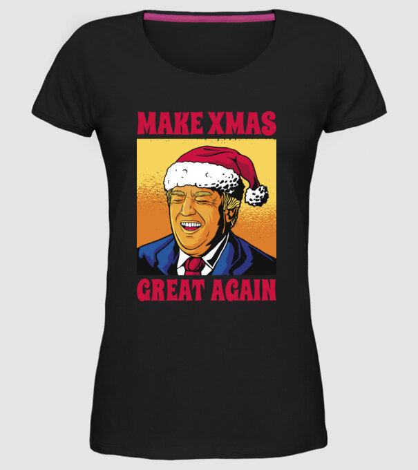 Make Xmas great again model negru pe tricou