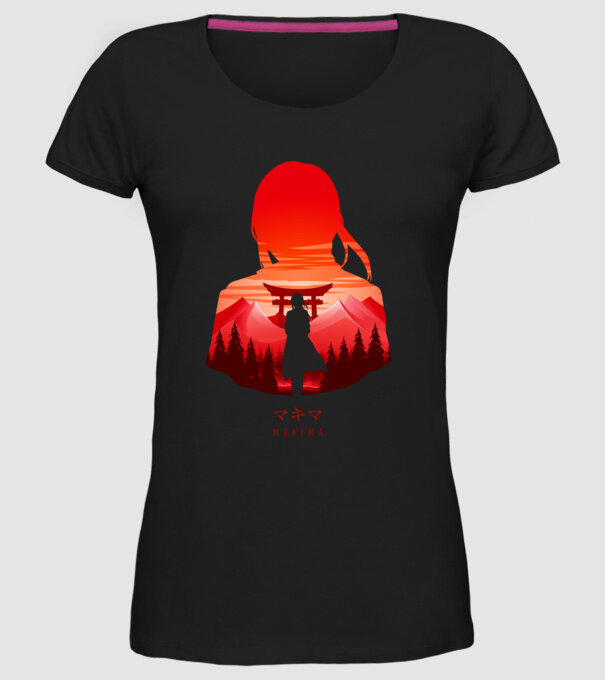 Makima model negru pe tricou