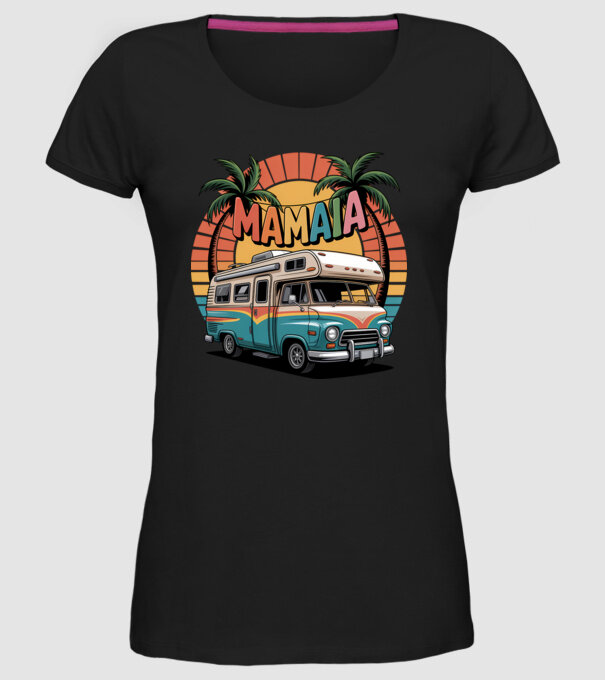MAMAIA model negru pe tricou