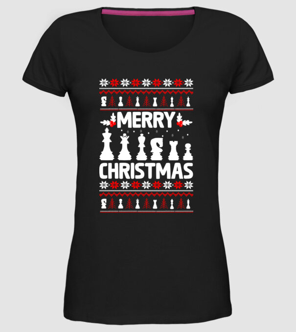 merry chessmass 2 model negru pe tricou