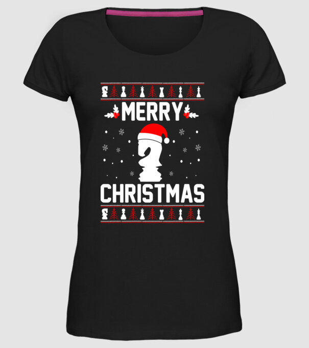 merry chessmass 3 model negru pe tricou