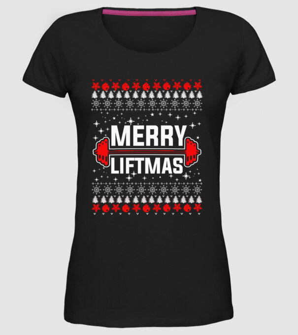 Merry liftmas 1 model negru pe tricou