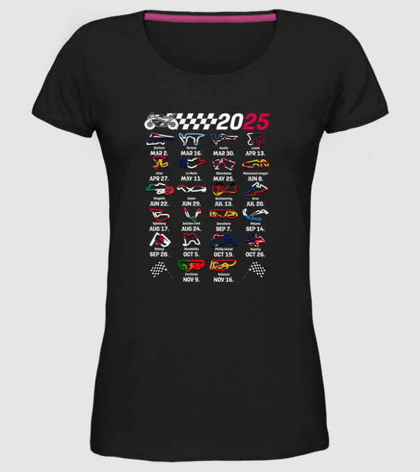 MOTOGP 25 CALENDAR Negru model negru pe tricou