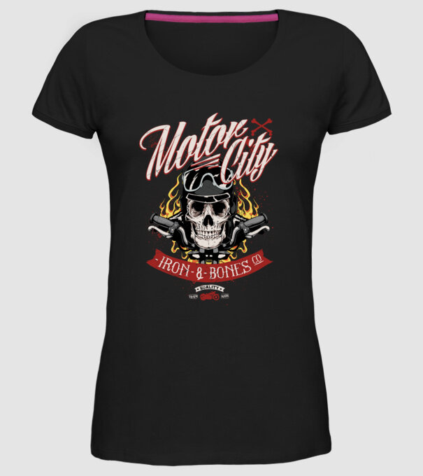 Motor City model negru pe tricou