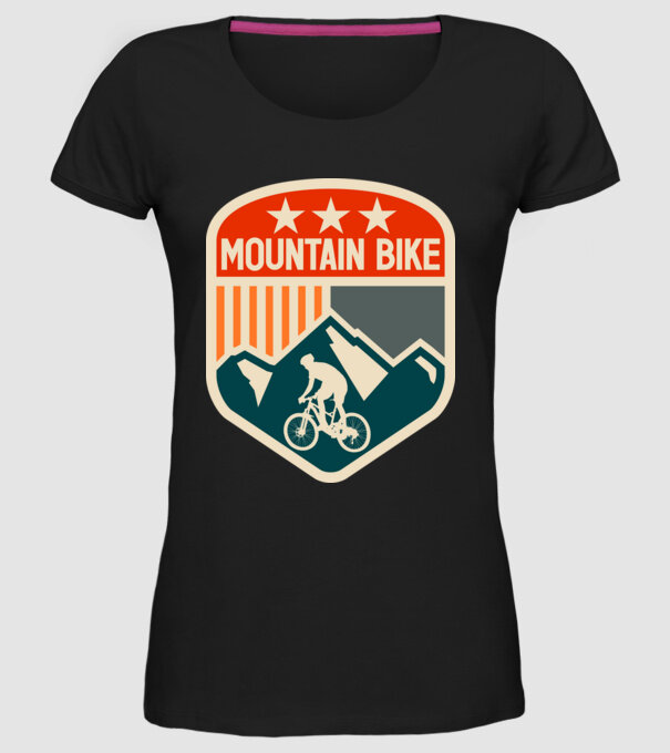Mountain Bike model negru pe tricou